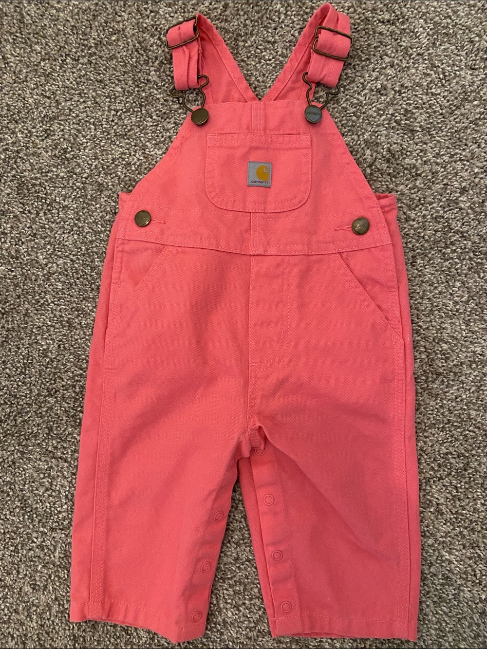 Carhartt Pink Baby Overalls - 6m